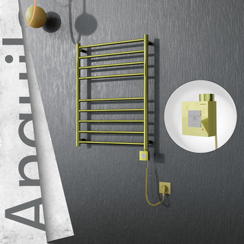 Radiva - Angulia Elektrikli Paslanmaz Çelik Havlupan 600x790 Altın (KTX1 Termostat) 200W Spiral Kablolu