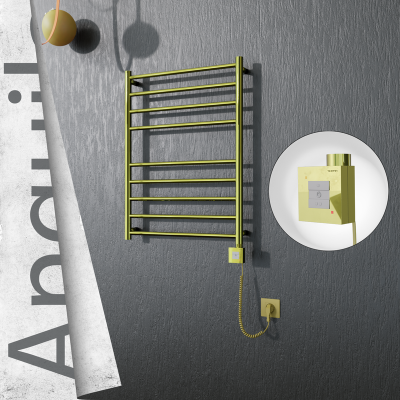 Angulia Elektrikli Paslanmaz Çelik Havlupan 600x790 Altın (KTX1 Termostat) 200W Spiral Kablolu