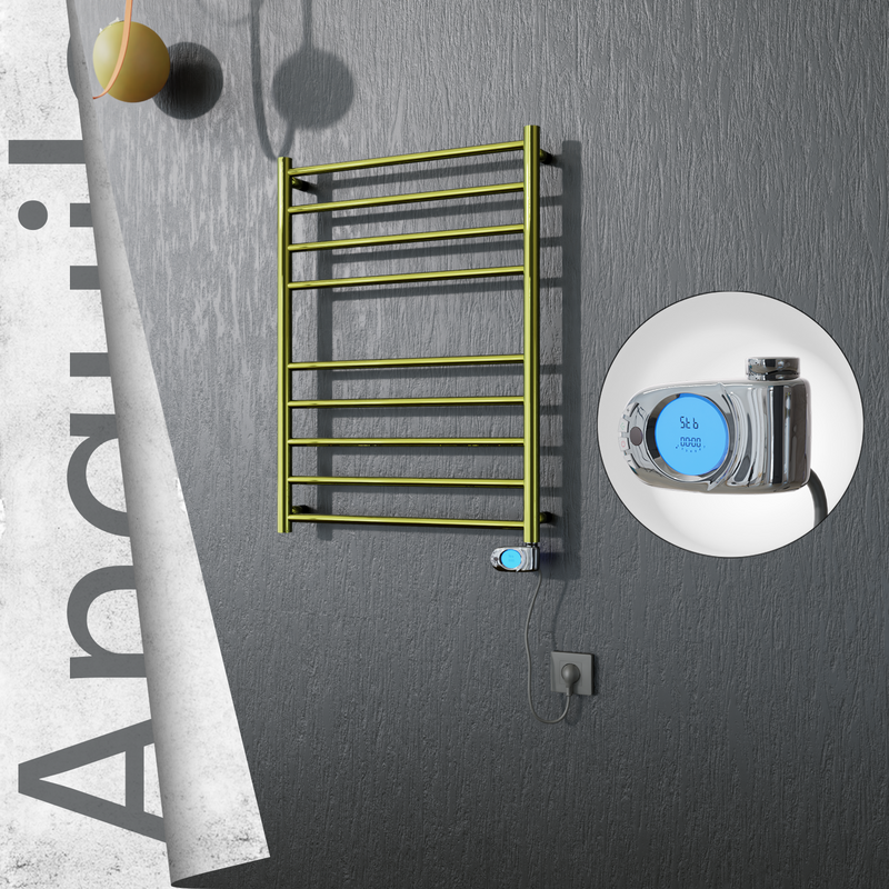 Angulia Elektrikli Paslanmaz Çelik Havlupan 600x790 Altın (Musa Termostat) 200W