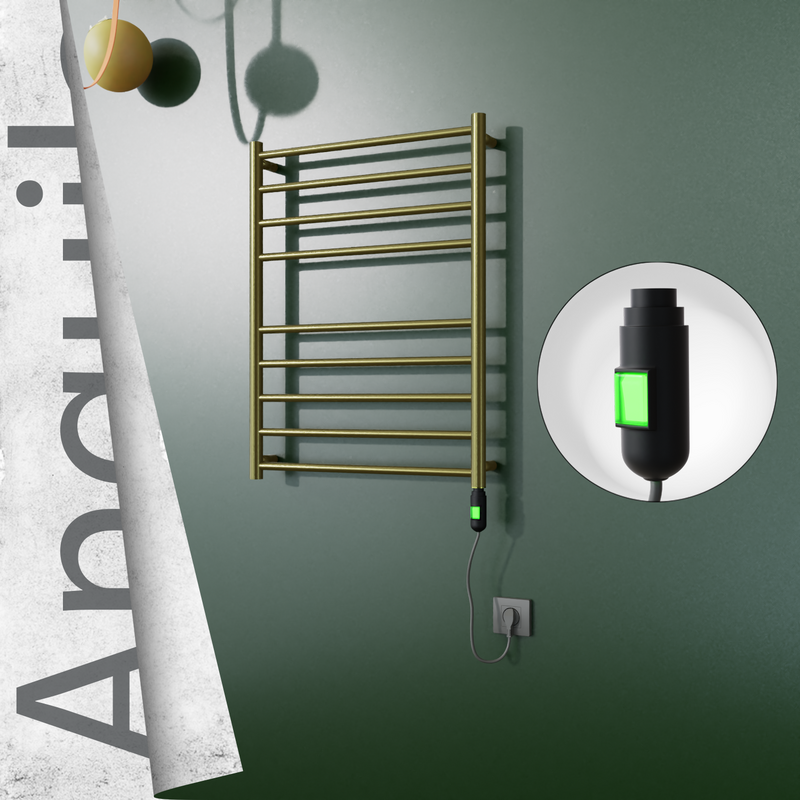 Angulia Elektrikli Paslanmaz Çelik Havlupan 600x790 Satine Altın (On/Off Düğmeli) 200W