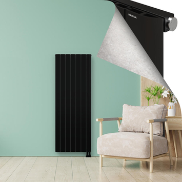 ASTER Radiateur en Aluminium 1800x660 Noir - Thumbnail