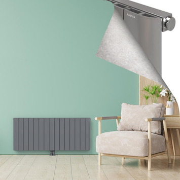 ASTER Radiateur en Aluminium 600x1420 Plasma Gris - Thumbnail