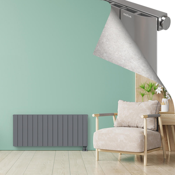 ASTER Radiateur en Aluminium 600x1420 Plasma Gris - Thumbnail