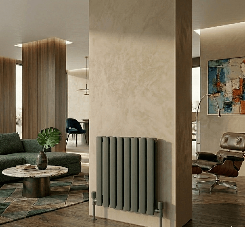 AURA Çelik Dekoratif Radyatör 600x608 Antrasit