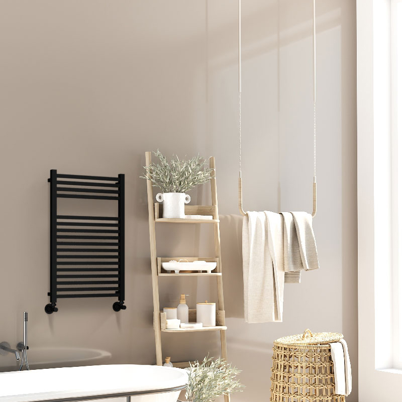 Barbados Decorative Towel Warmer 500x800 Matt Black
