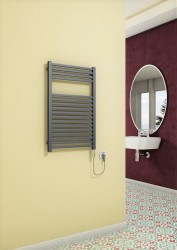 Barbados Electric Towel Warmer 300 Watt 500x800 Anthracite (On/Off) - Thumbnail