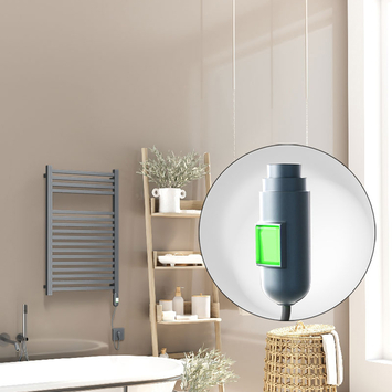 Radiva - Barbados Electric Towel Warmer 300 Watt 500x800 Anthracite (On/Off)