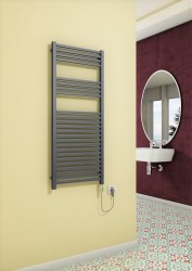 Barbados Electric Towel Warmer 600 Watt 500x1200 Anthracite (On/Off) - Thumbnail