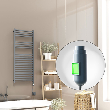 Radiva - Barbados Electric Towel Warmer 600 Watt 500x1200 Anthracite (On/Off)