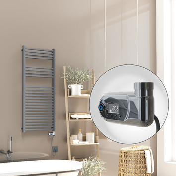 Radiva - Barbados Electric Towel Warmer 600 Watt 500x1200 Anthracite (Thesis Thermostat)