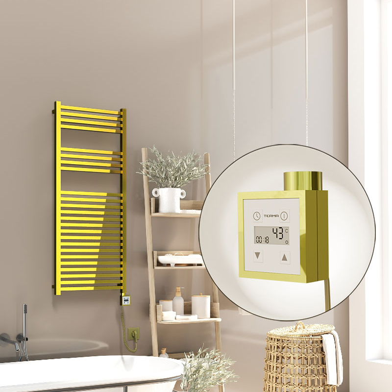 Barbados Electric Towel Warmer 500x1200 Gold Ktx3 300 W (Spiral Cable)