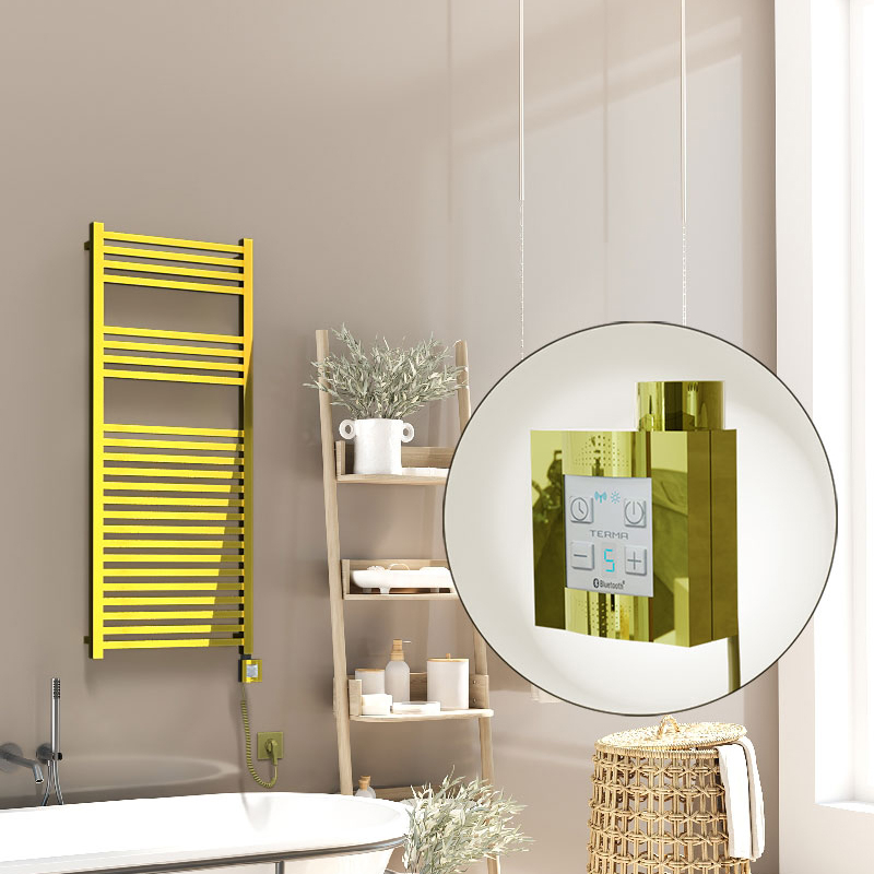 Barbados Electric Towel Warmer 500x1200 Gold Ktx4 300 W (Spiral Cable)