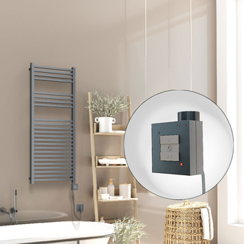 Radiva - Barbados Sèche Serviettes Electrique 500x1200 Anthracite Ktx1 600 Watt Câble en spirale Radiva - Barbados Sèche Serviettes Electrique 500x1200 Anthracite Ktx1 600 Watt Câble en spirale