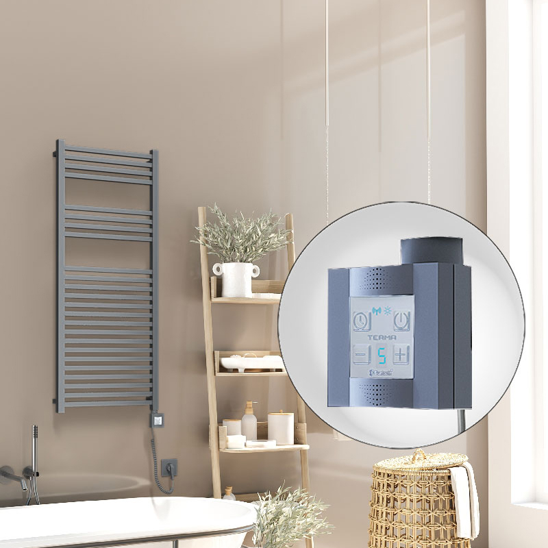 Barbados Elektirikli Havlupan 500x1200 Antrasit Texture (KTX4 Termostat) 600W Spiral Kablolu