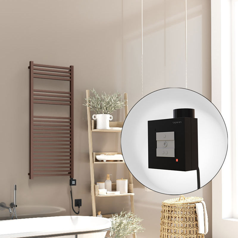 Barbados Sèche Serviettes Electrique 500x1200 Antique Cuivre Ktx1 600 Watt Câble en spirale