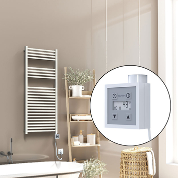  - Barbados Sèche Serviettes Electrique 500x1200 Blanc Ktx3 600 Watt Câble en spirale