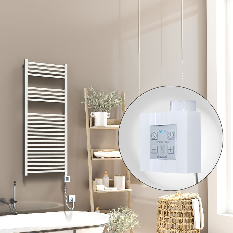 Barbados Sèche Serviettes Electrique 500x1200 Blanc Ktx4 600 Watt Câble en spirale