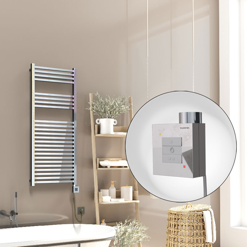 Barbados Sèche Serviettes Electrique 500x1200 Chrome Ktx1 600 Watt Câble en spirale