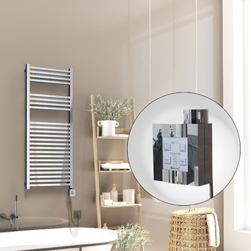 Radiva - Barbados Elektrikli Havlupan 500x1200 Krom (KTX4 Termostat) 600W Spiral Kablolu
