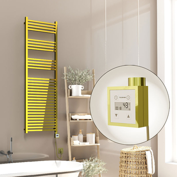 Radiva - Barbados Sèche Serviettes Electrique 500x1600 Or Ktx3 600 Watt Câble en spirale Radiva - Barbados Sèche Serviettes Electrique 500x1600 Or Ktx3 600 Watt Câble en spirale