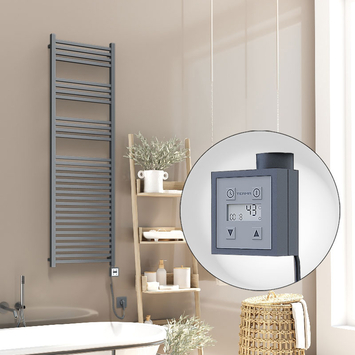 Radiva - Barbados Sèche Serviettes Electrique 500x1600 Anthracite Ktx3 1000 Watt Câble en spirale Radiva - Barbados Sèche Serviettes Electrique 500x1600 Anthracite Ktx3 1000 Watt Câble en spirale