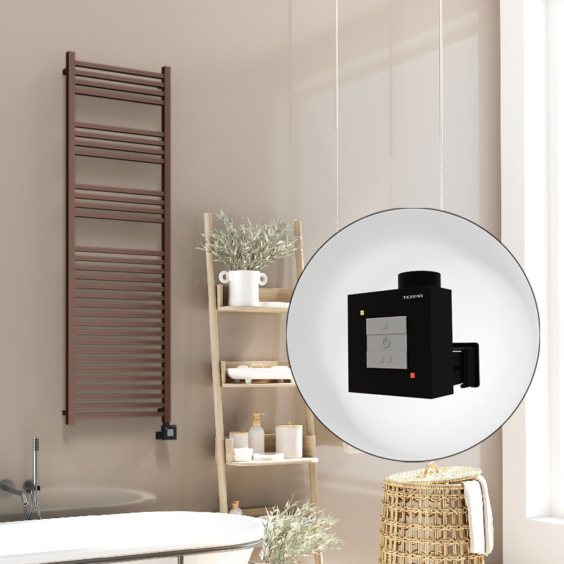Barbados Electric Towel Warmer 500x1600 Antique Copper Ktx1 600 W