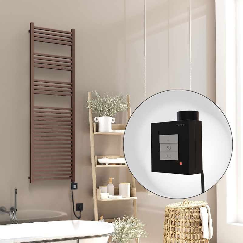 Barbados Sèche Serviettes Electrique 500x1600 Antique Cuivre Ktx1 600 Watt Câble en spirale