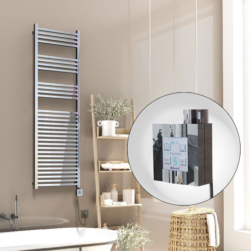 Barbados Electric Towel Warmer 500x1600 Chrome Ktx4 600 W (Spiral Cable)