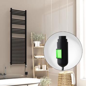 Radiva - Barbados Electric Towel Warmer 500x1600 Matte Black (On/Off) 600 W