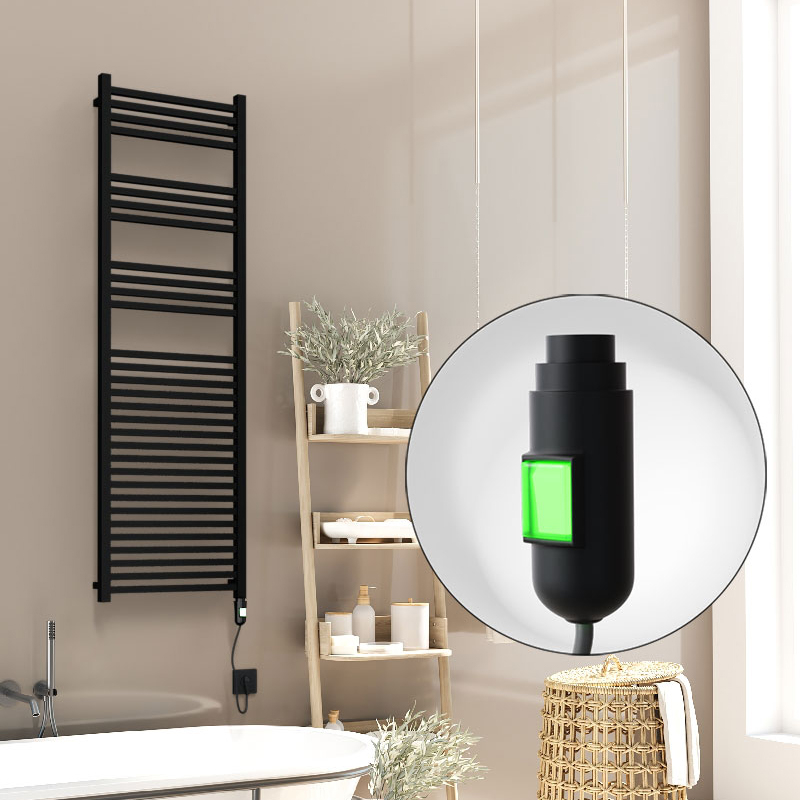 Barbados Elektirikli Havlupan 500x1600 Siyah Mat (On/Off Düğmeli) 900W