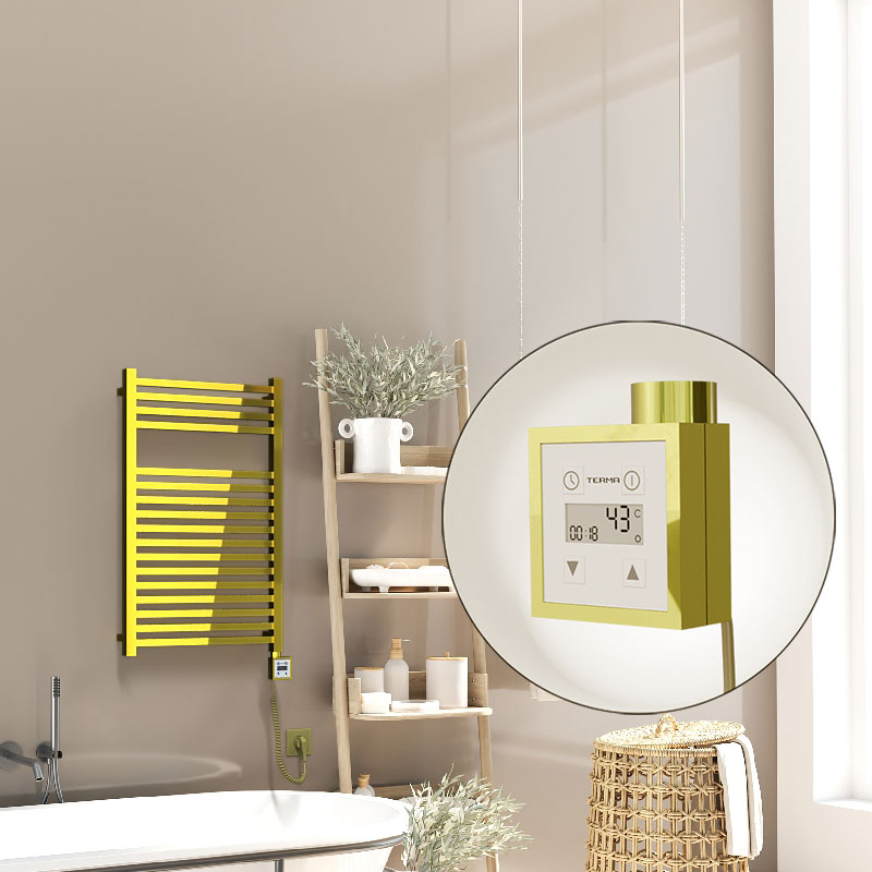 Barbados Electric Towel Warmer 500x800 Gold Ktx3 200 W (Spiral Cable)