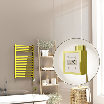 Radiva - Barbados Sèche Serviettes Electrique 500x800 Or Ktx3 300 Watt Câble en spirale