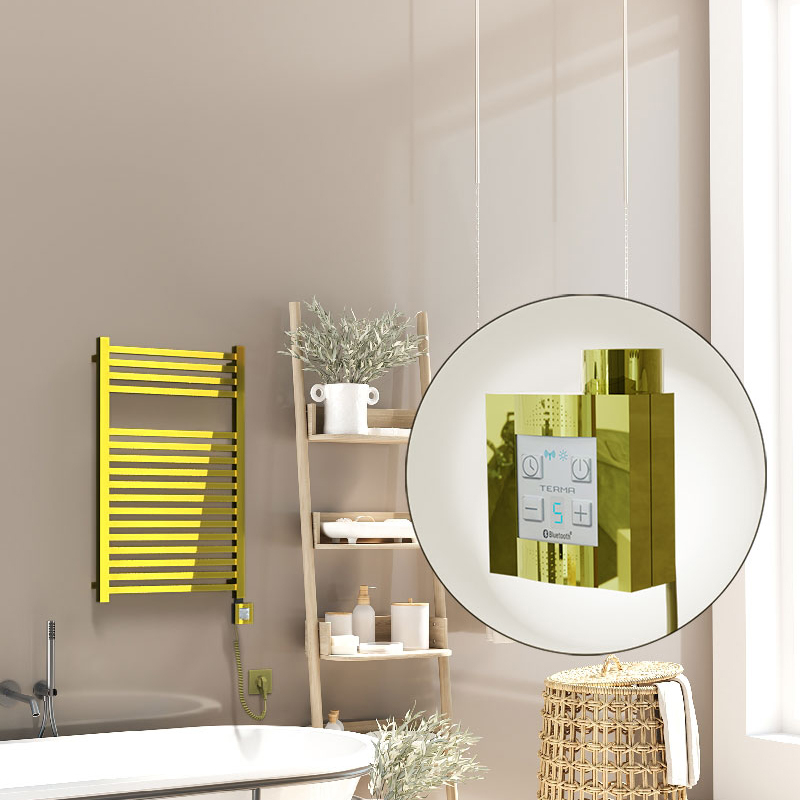 Barbados Electric Towel Warmer 500x800 Gold Ktx4 200 W (Spiral Cable)