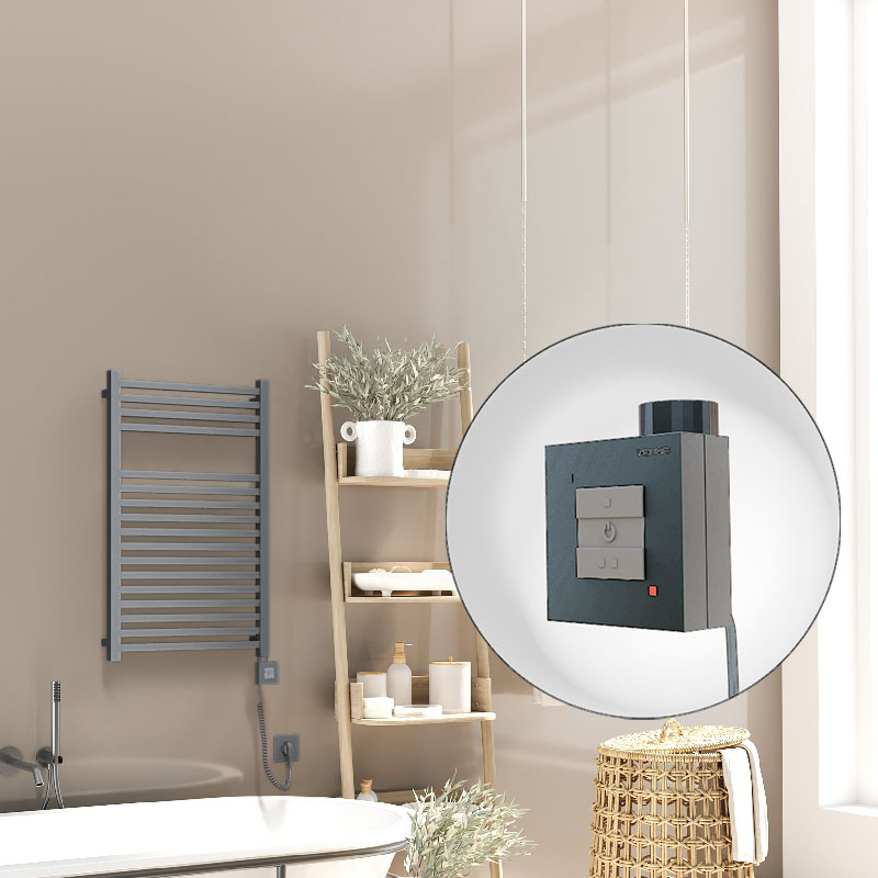 Barbados Sèche Serviettes Electrique 500x800 Anthracite Ktx1 600 Watt Câble en spirale