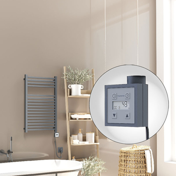Radiva - Barbados Elektrikli Havlupan 500x800 Antrasit (KTX3 Termostat) 600W Spiral Kablolu