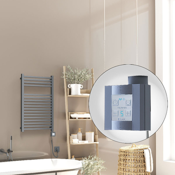 Radiva - Barbados Sèche Serviettes Electrique 500x800 Anthracite Ktx4 600 Watt Câble en spirale Radiva - Barbados Sèche Serviettes Electrique 500x800 Anthracite Ktx4 600 Watt Câble en spirale