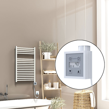  - Barbados Electric Towel Warmer 500x800 White Ktx3 300 W (Spiral Cable)