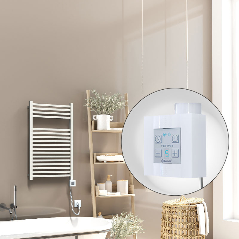 Barbados Sèche Serviettes Electrique 500x800 Blanc Ktx4 600 Watt Câble en spirale