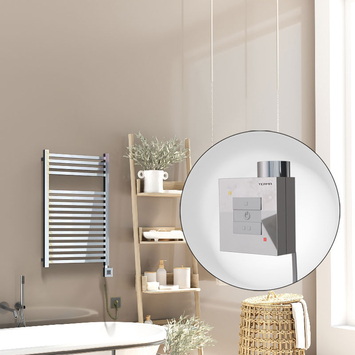  - Barbados Electric Towel Warmer 500x800 Chrome Ktx1 200 W (Spiral Cable)