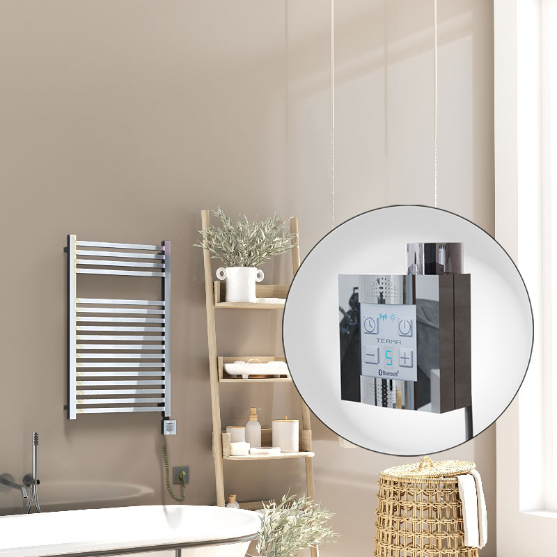 Barbados Sèche Serviettes Electrique 500x800 Chrome Ktx4 300 Watt Câble en spirale