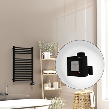 Radiva - Barbados Electric Towel Warmer 500x800 Matte Black Ktx1 300 W