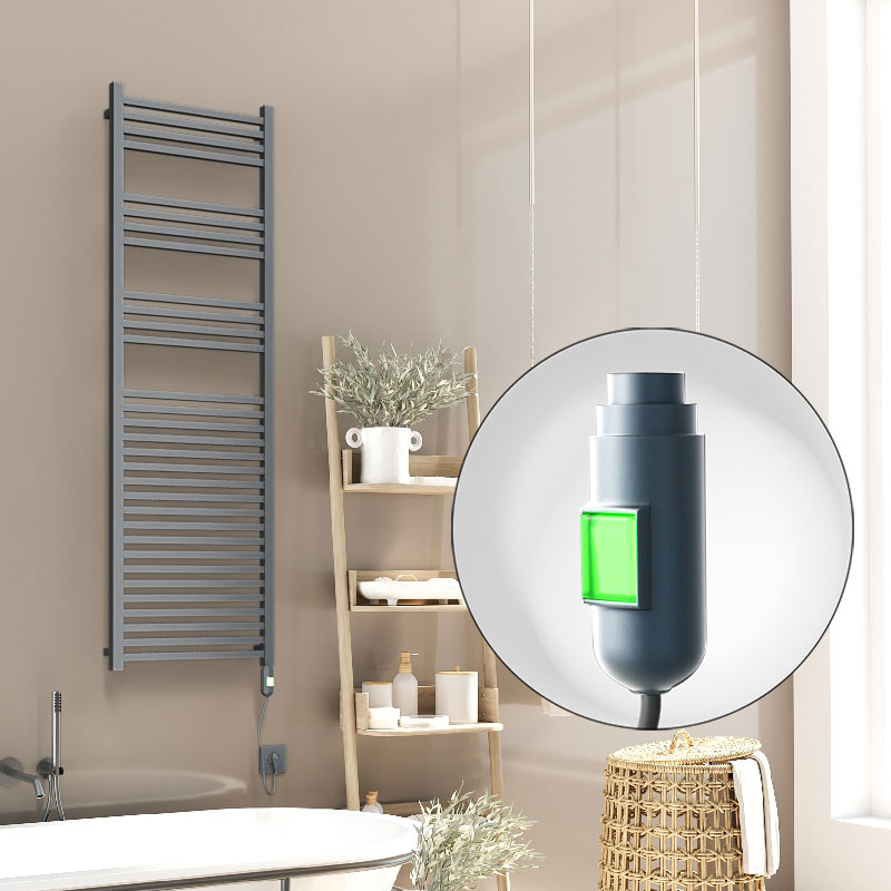 Barbados Electric Towel Warmer 600 Watt 500x1600 Anthracite (On/Off)