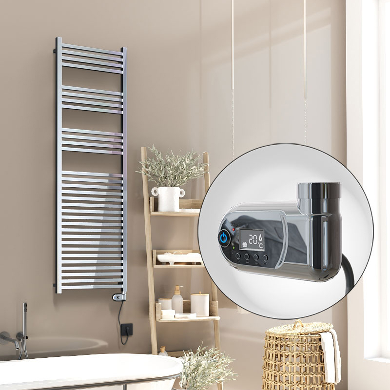Barbados Electric Towel Warmer 600 Watt 500x1600 Chrome (Thesis Thermostat)