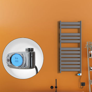 Radiva - Bora Bora Electric Towel Warmer 300 Watt 500x1200 Anthracite (Musa Thermostat)