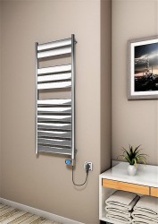 Bora Bora Electric Towel Warmer 300 Watt 500x1200 Chrome (Musa Thermostat) - Thumbnail