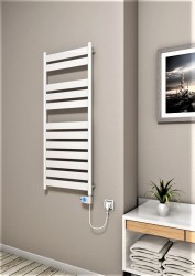 Bora Bora Electric Towel Warmer 300 Watt 500x1200 White (Musa Thermostat) - Thumbnail