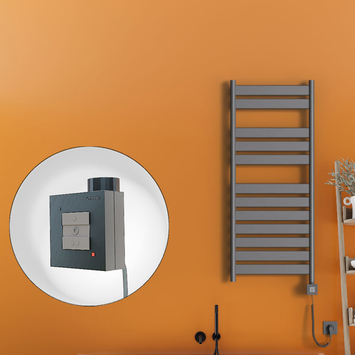 Radiva - Bora Bora Sèche Serviettes Electrique 500x1200 Anthracite Ktx1 600 Watt Câble en spirale Radiva - Bora Bora Sèche Serviettes Electrique 500x1200 Anthracite Ktx1 600 Watt Câble en spirale