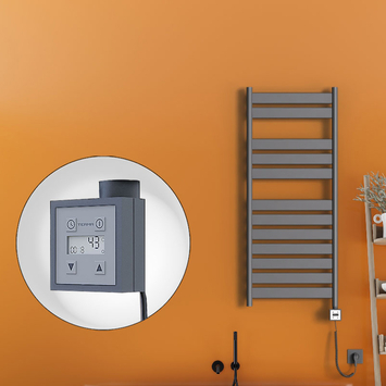 Radiva - Bora Bora Electric Towel Warmer 500x1200 Anthracite Ktx3 300 W (Spiral Cable)