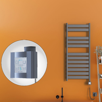 Radiva - Bora Bora Electric Towel Warmer 500x1200 Anthracite Ktx4 300 W (Spiral Cable)