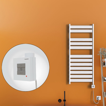 Radiva - Bora Bora Sèche Serviettes Electrique 500x1200 Blanc Ktx1 600 Watt Câble en spirale
